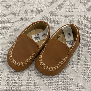 Janie and Jack baby tan leather moccasins …
